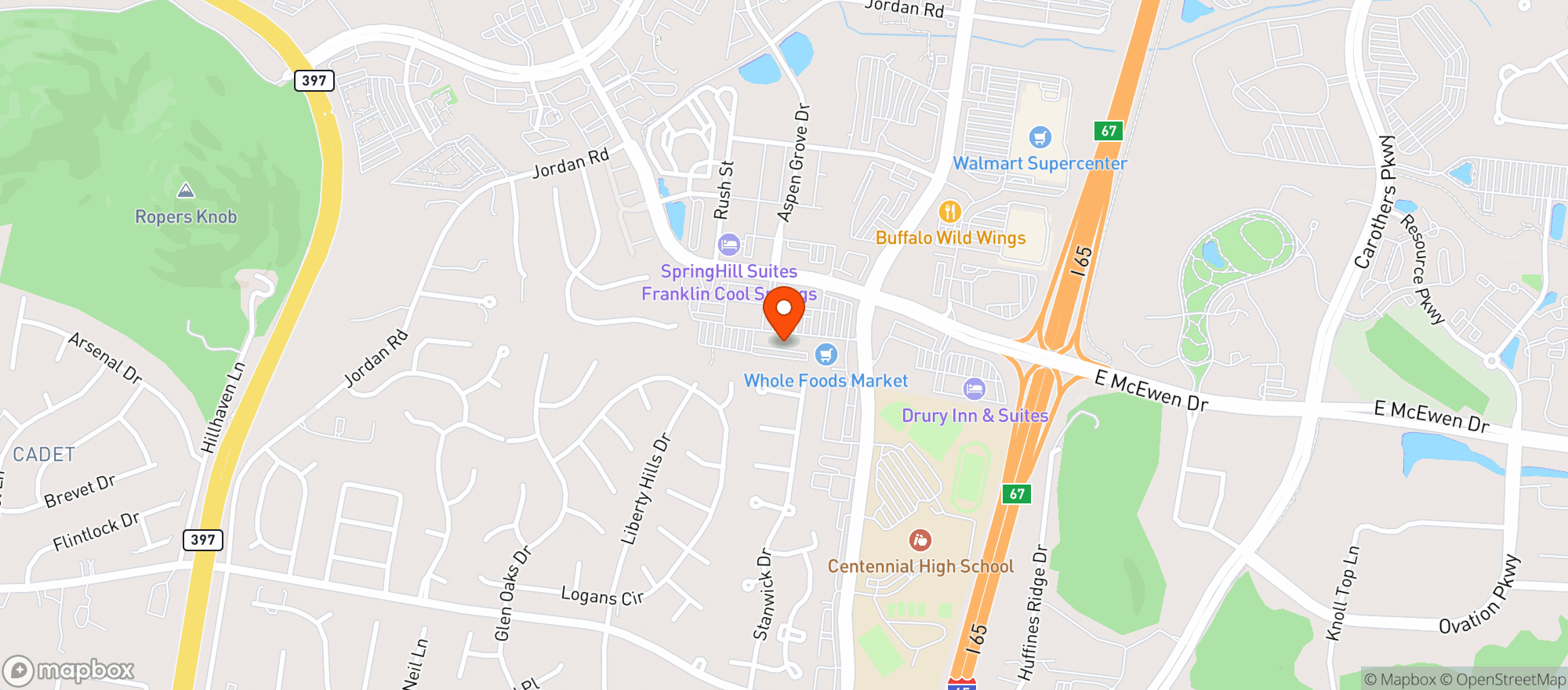 Map showing The Bottle Shop at McEwen