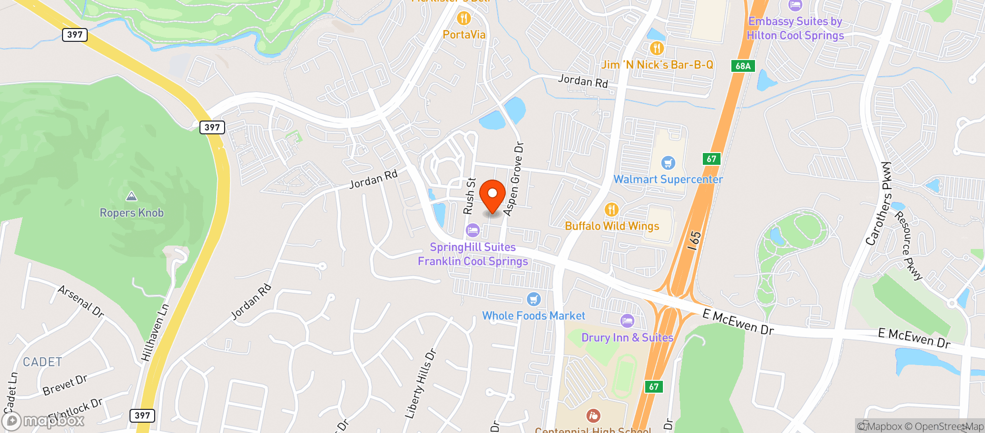 Map showing Blue Sushi Sake Grill