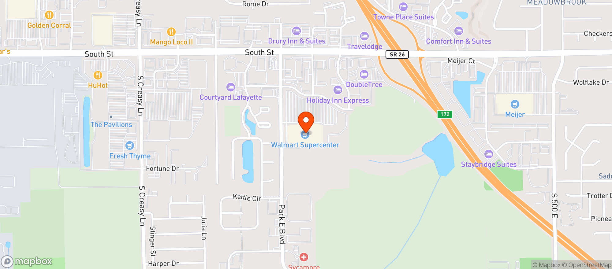 Map showing Walmart Supercenter