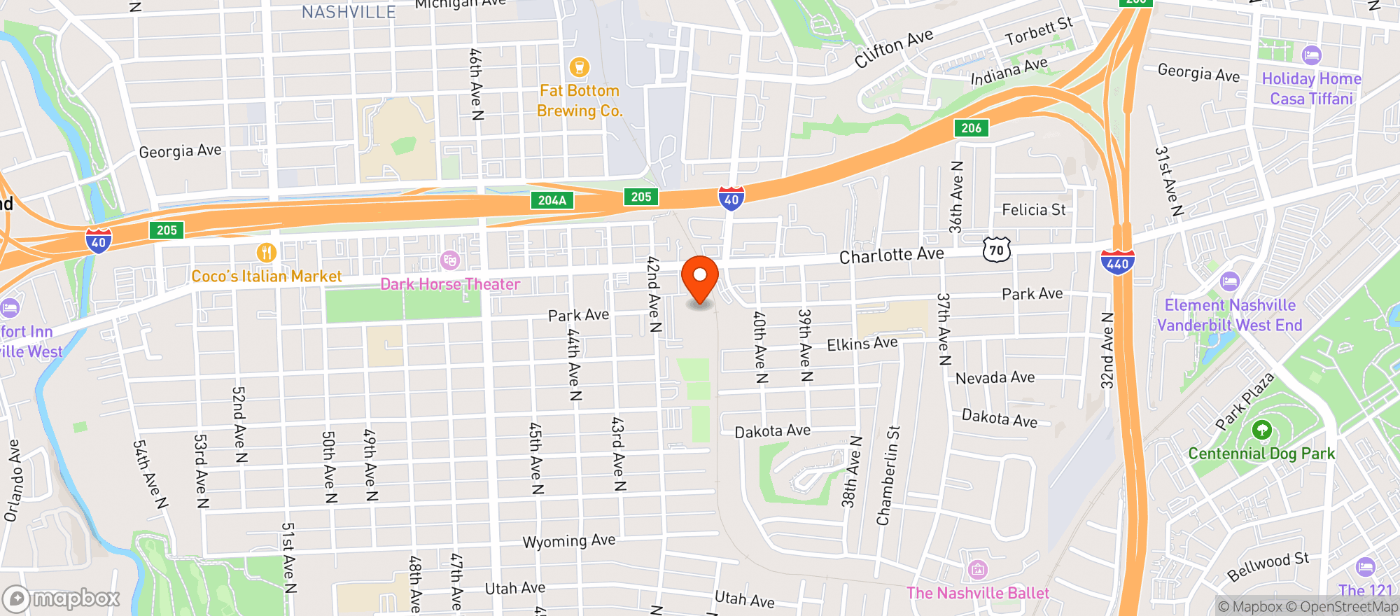 Map showing Woodland Sylvan Park