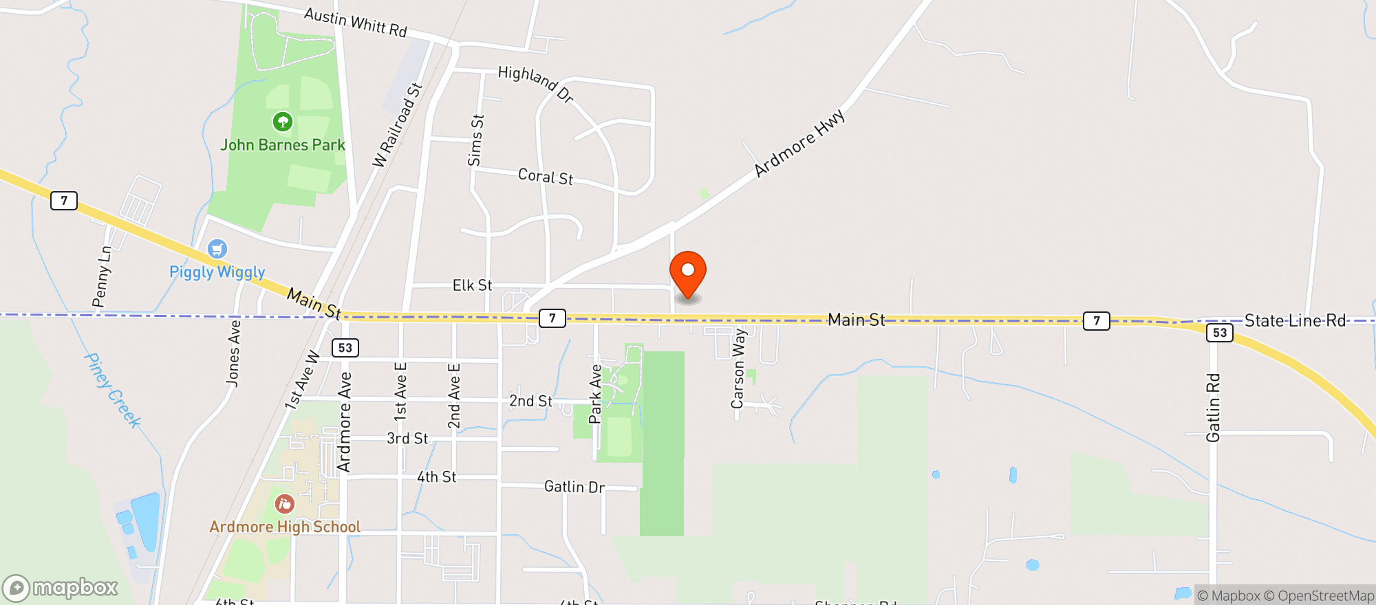 Map showing G&S LIQUOR & WINE