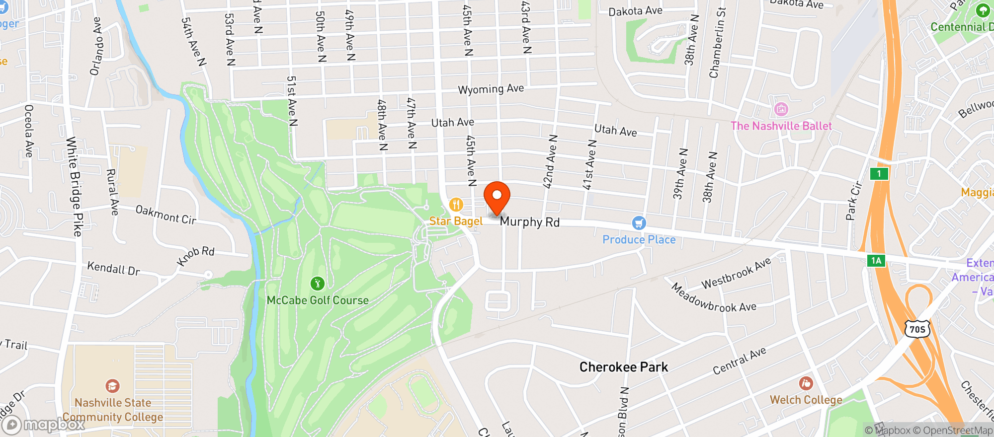 Map showing Billy's Corner