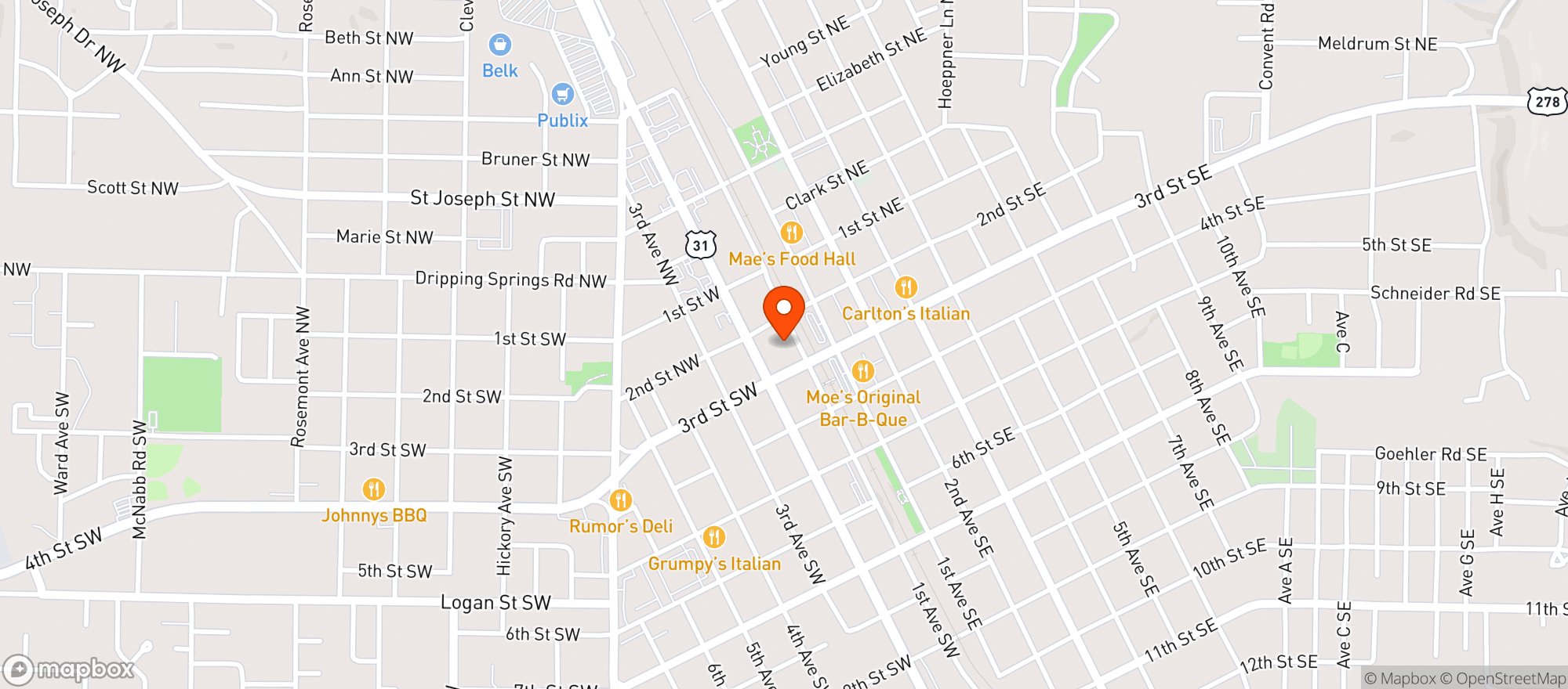 Map showing Festhalle Farmers Market