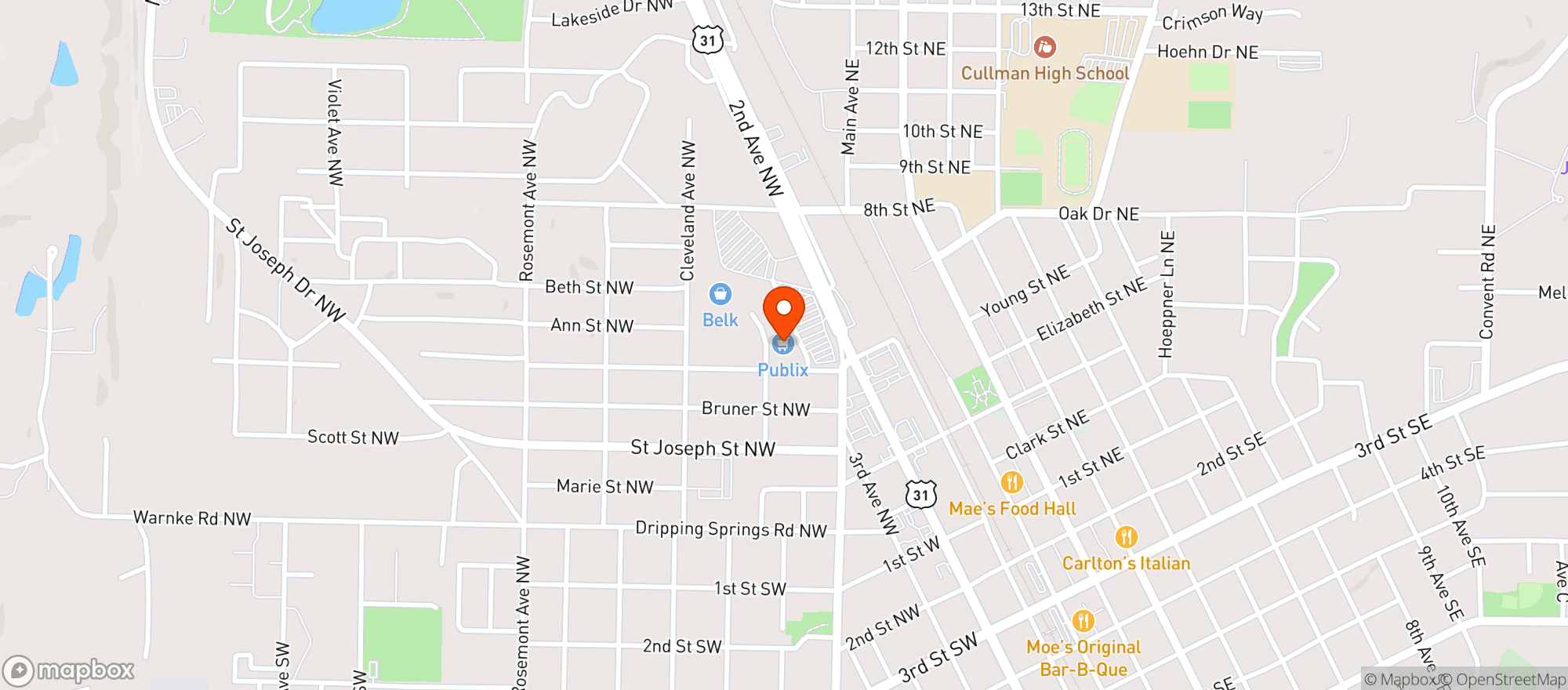 Map showing Publix Super Market #1503