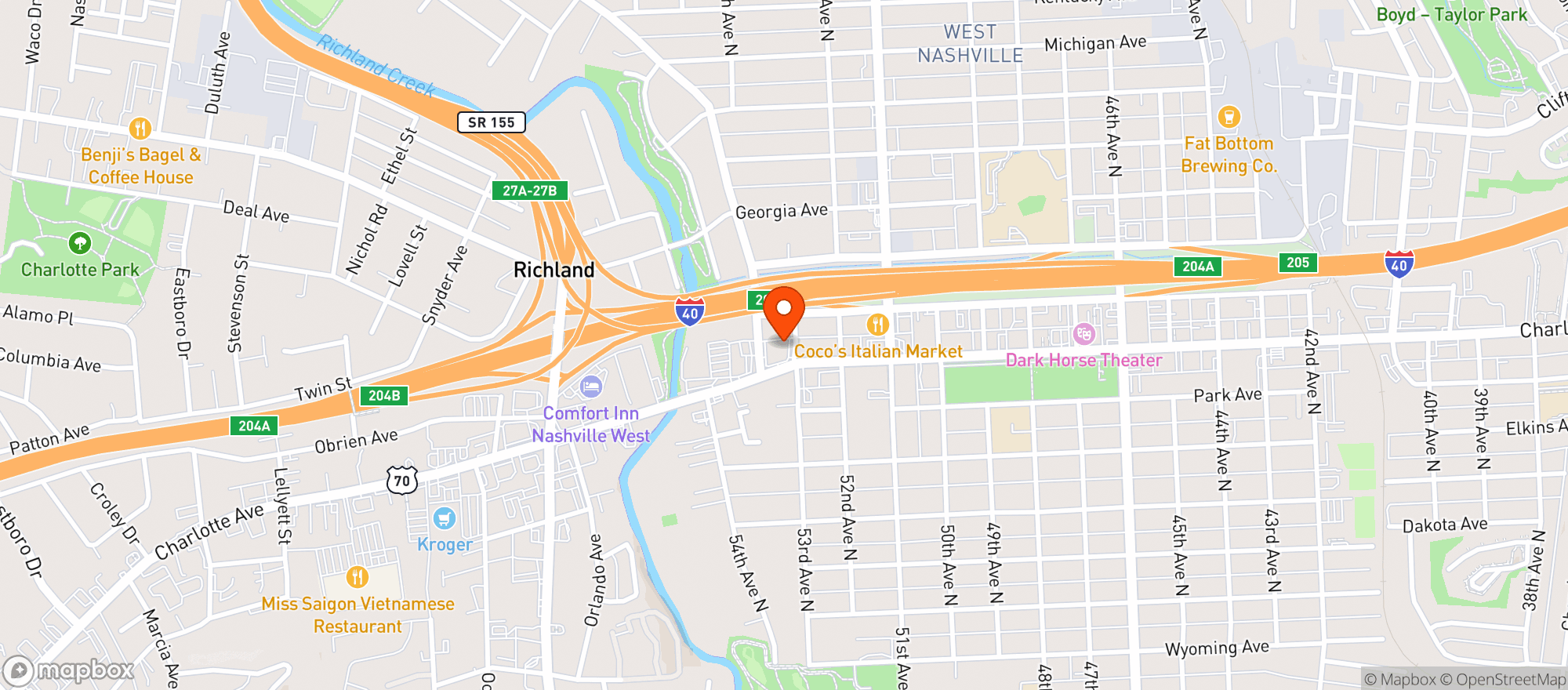 Map showing Wendell Smith Liquors