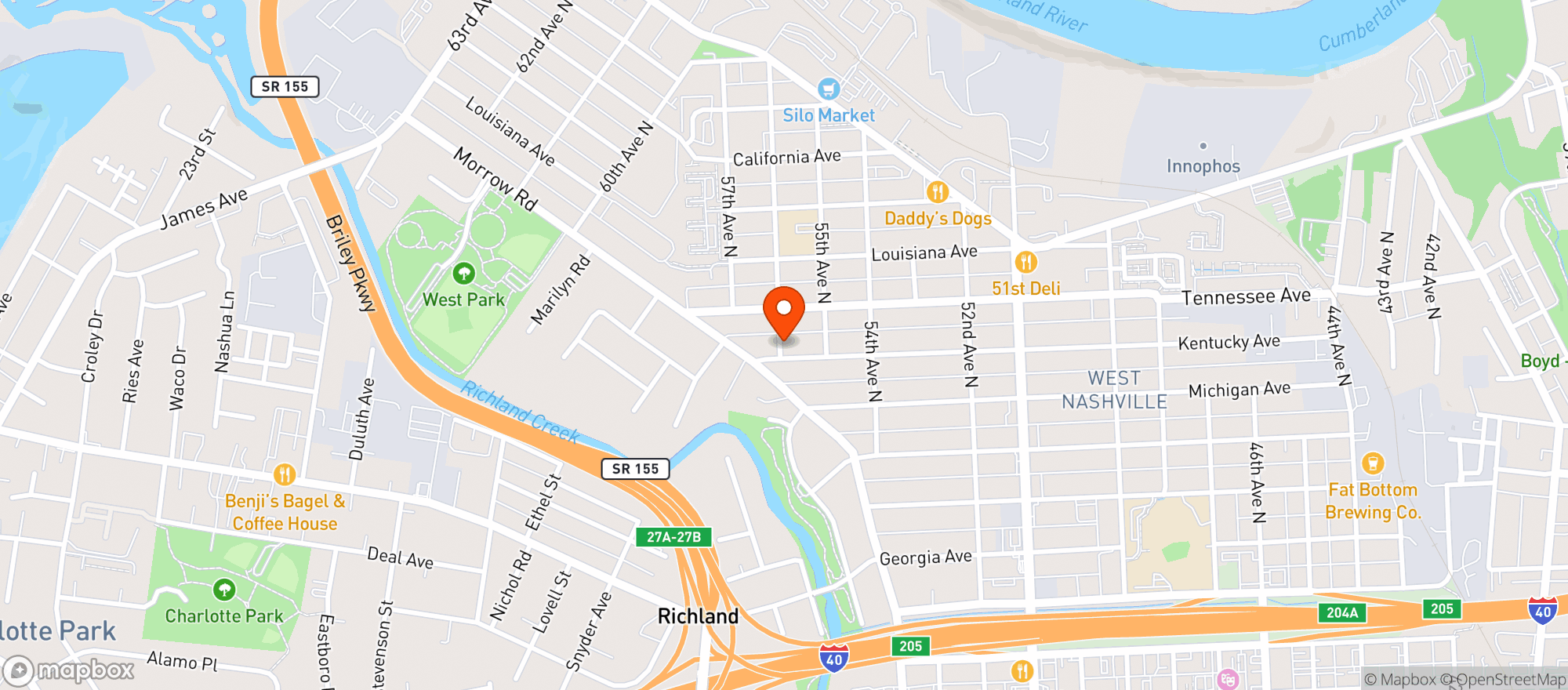 Map showing Uptown Market