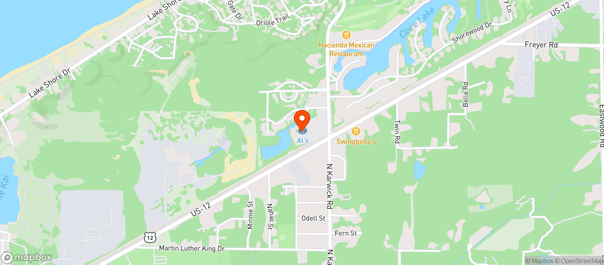 Map showing Lakeshore Foods