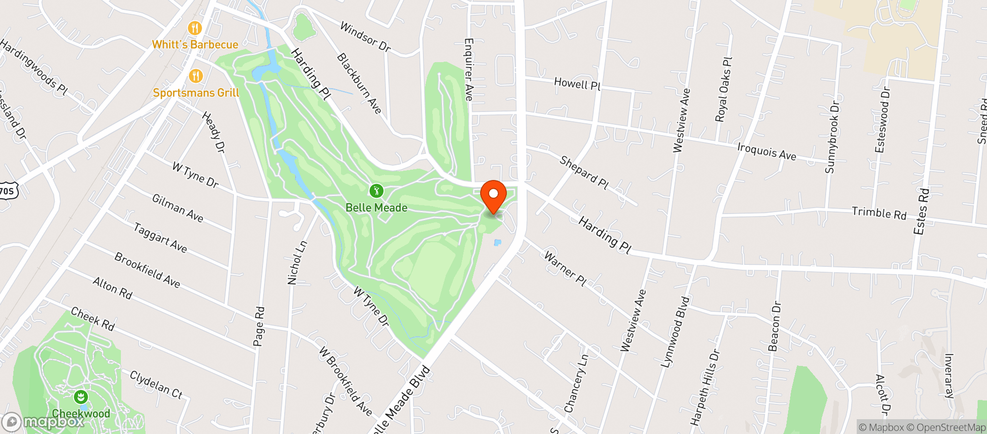 Map showing Belle Meade Ctry Clb
