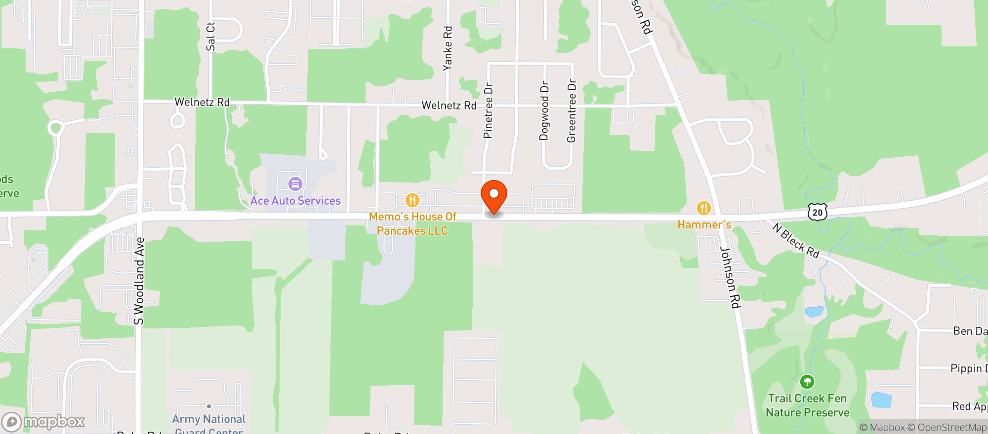 Map showing TRAIL CREEK LIQUORS