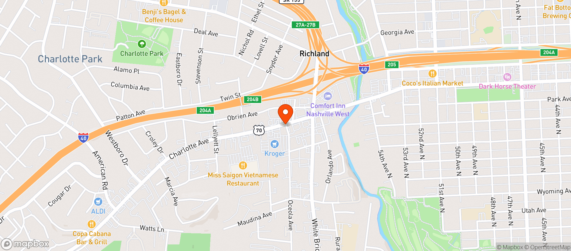 Map showing Nashville (026) - 00547 - Charlotte Pike