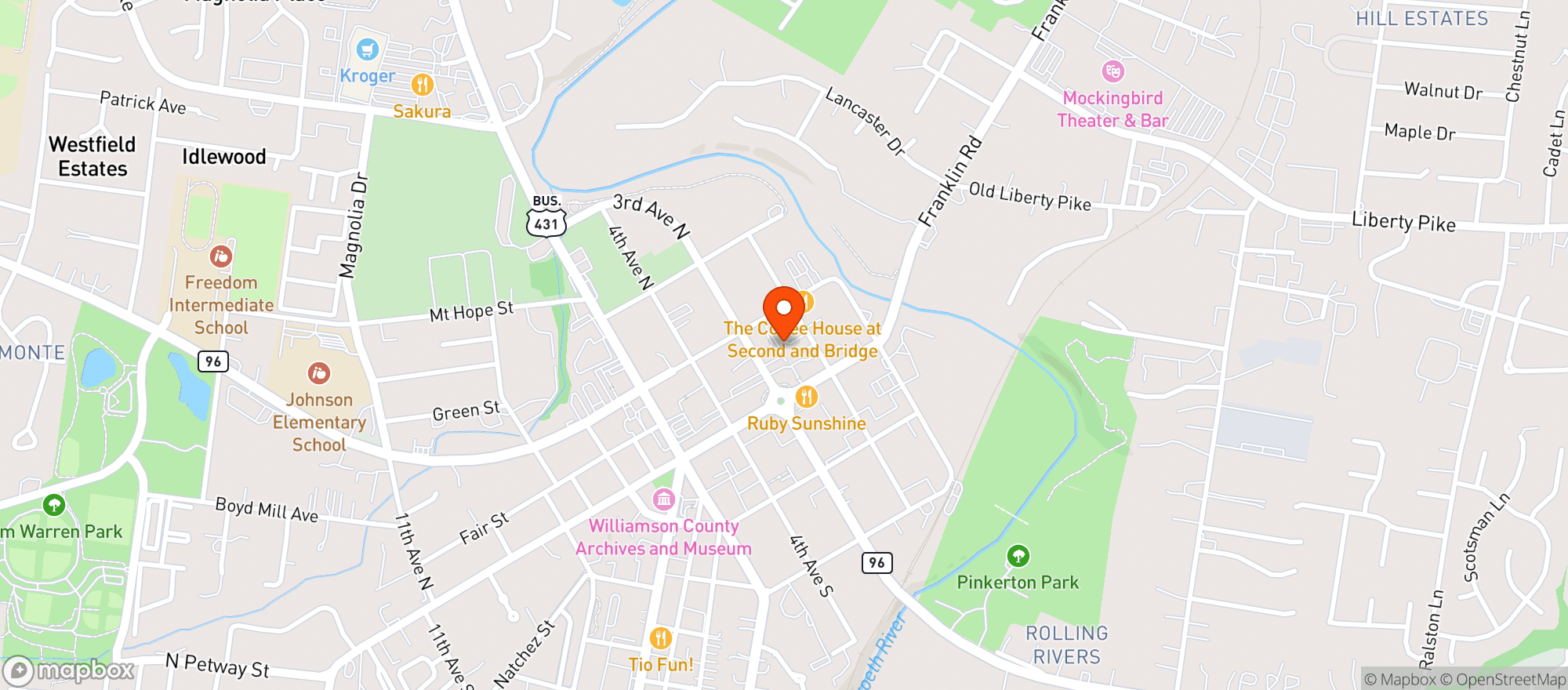 Map showing FRANKLIN BUTCHERY