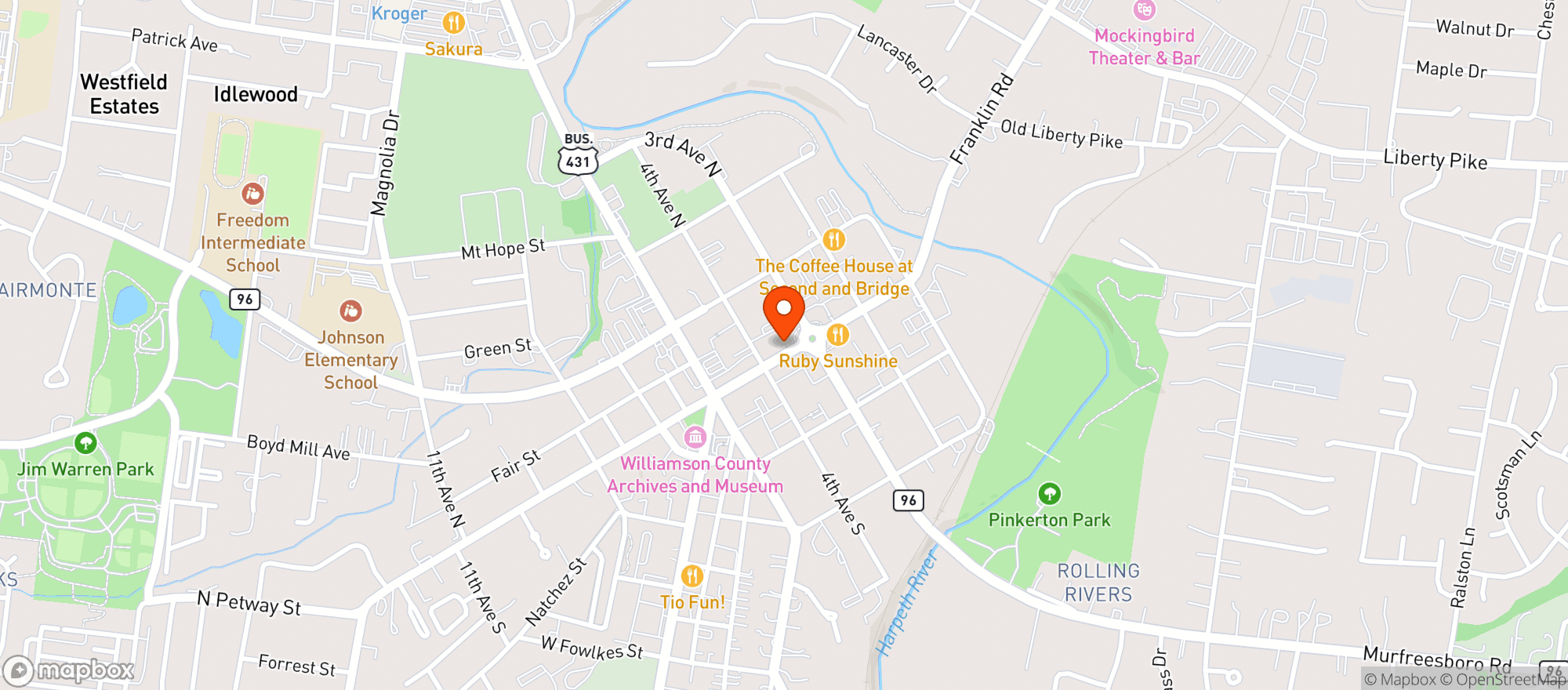 Map showing Grays On Main