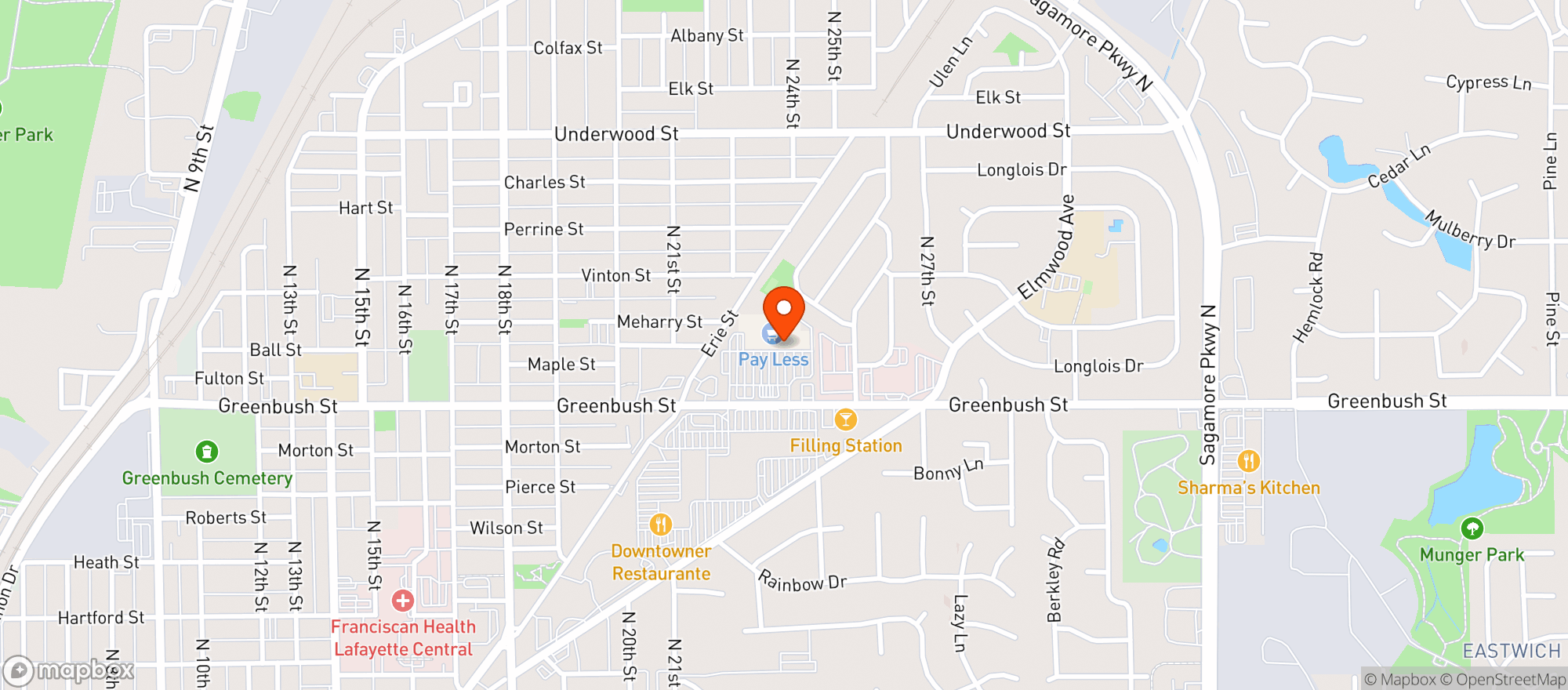 Map showing Payless Super Market #843