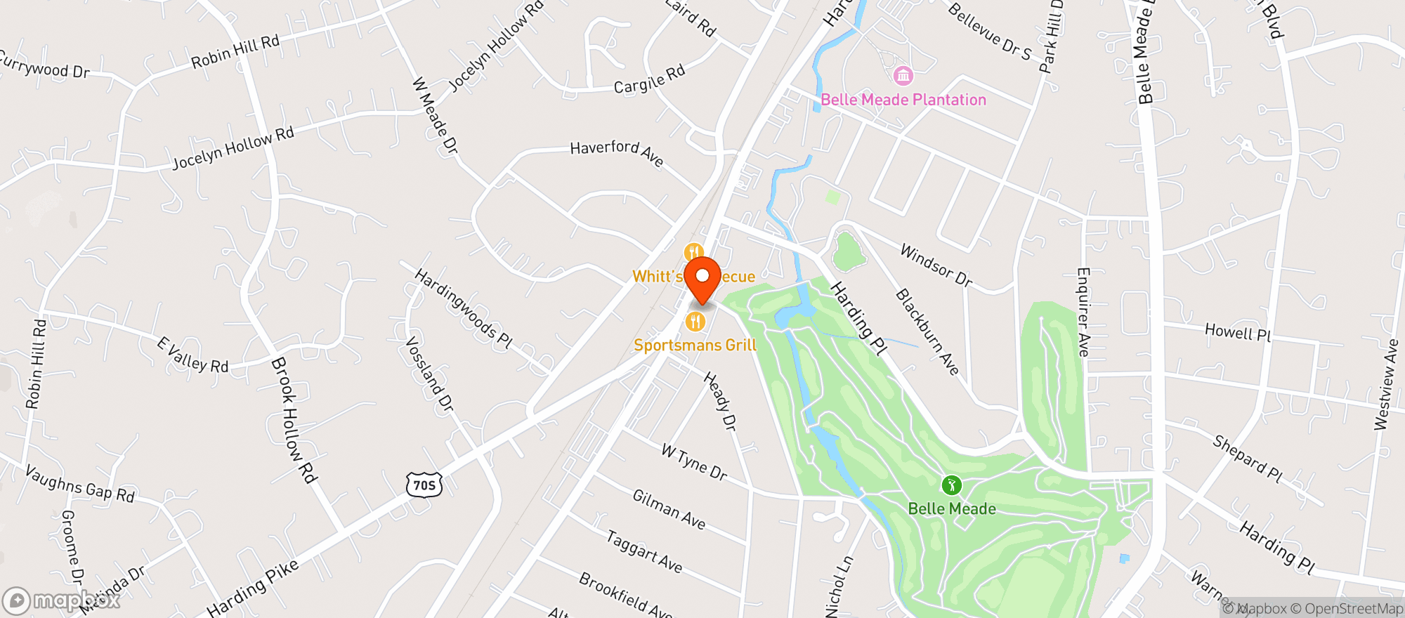 Map showing BELLE MEADE EXPRESS