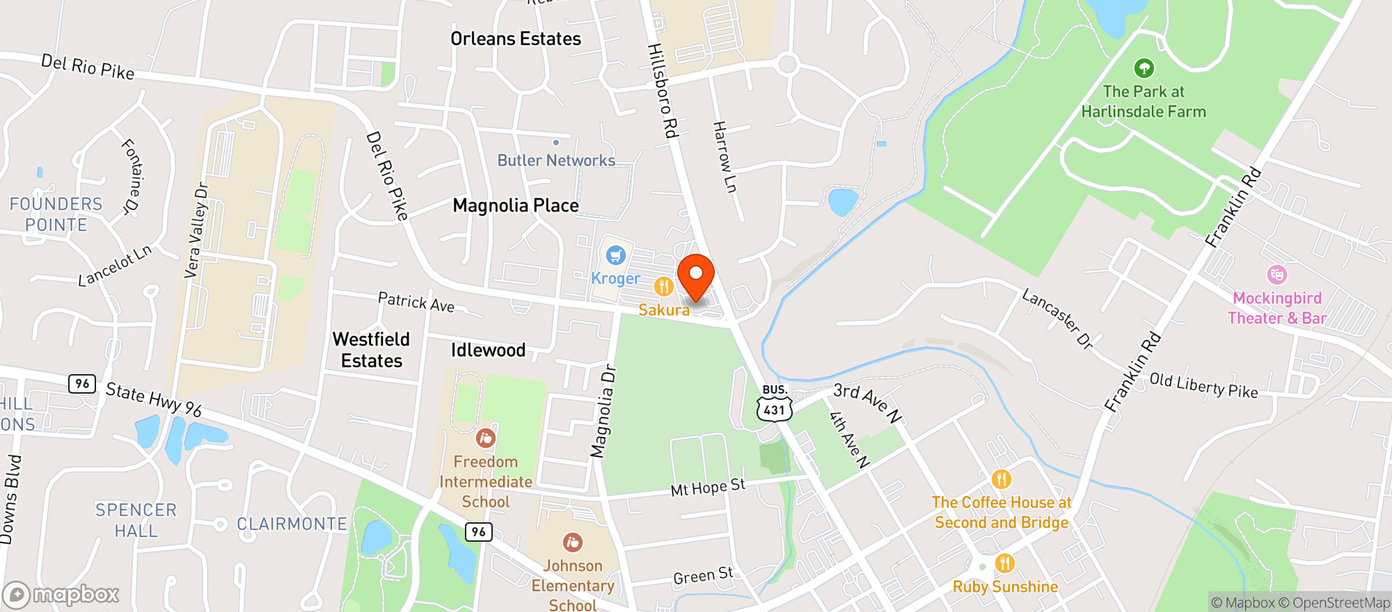 Map showing Del Rio Wine & Spirits