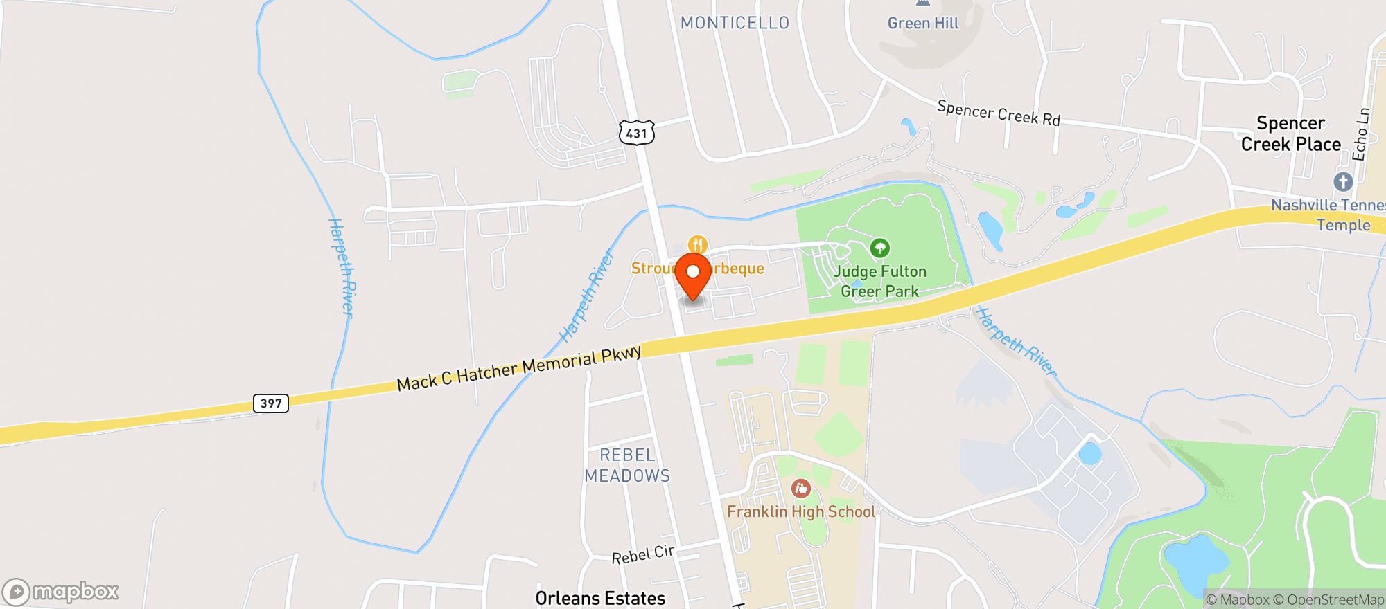 Map showing Corner Wine & Spirits