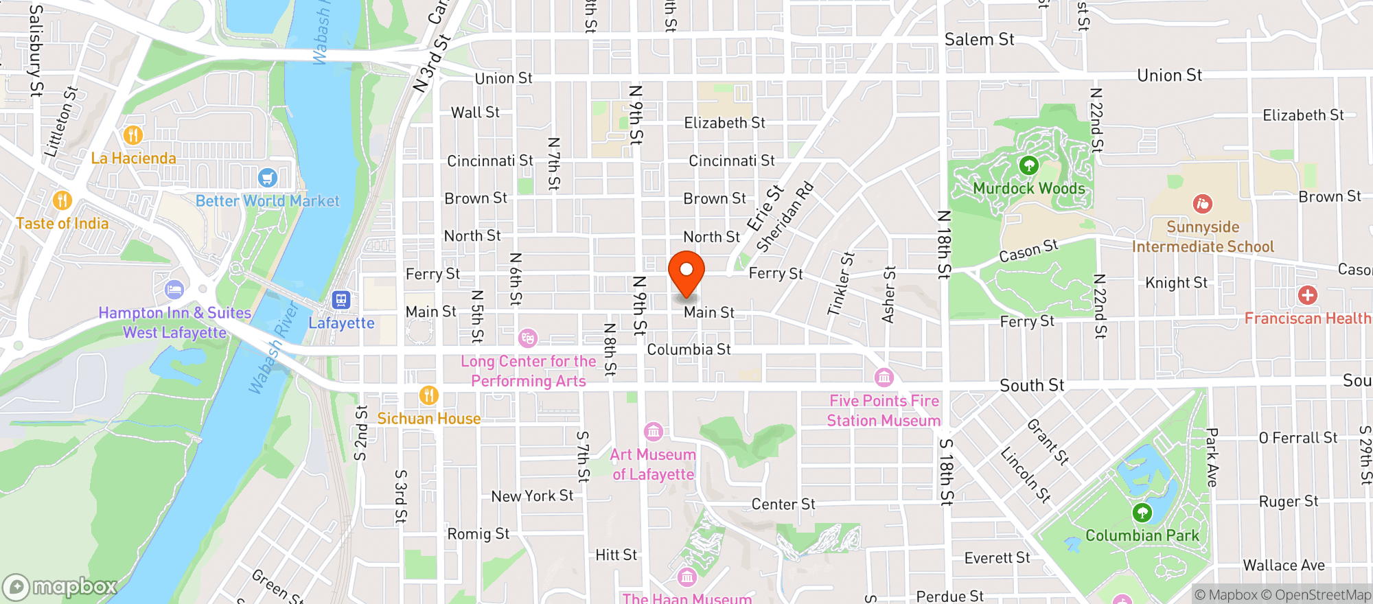 Map showing East End Grill