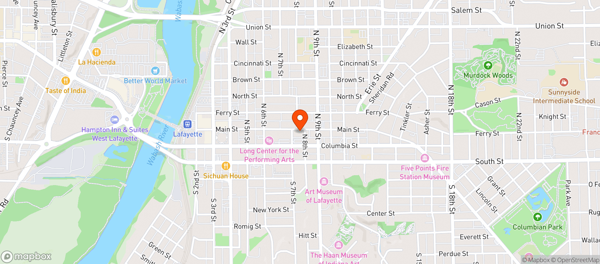 Map showing Revolution Barbeque