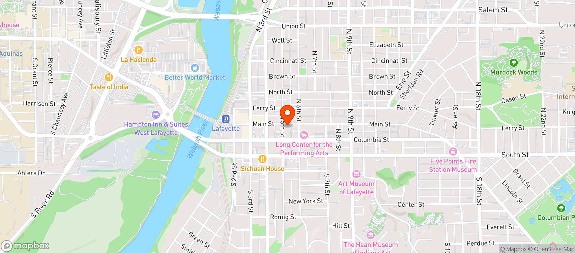 Map showing Bistro 501 Market and Deli