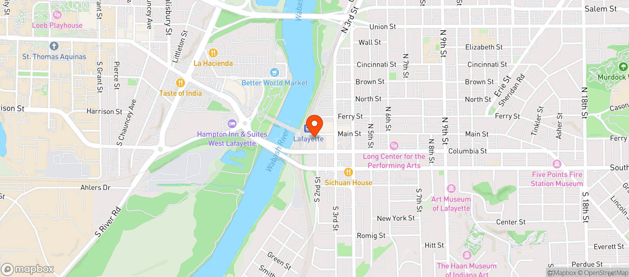 Map showing Bru Burger Bar