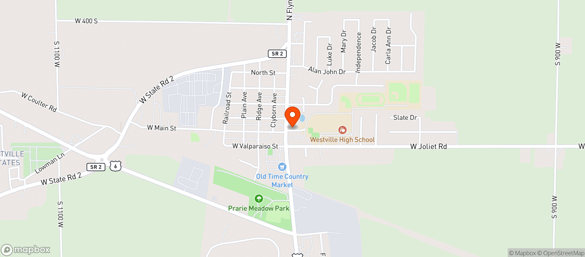 Map showing Westville Liquors