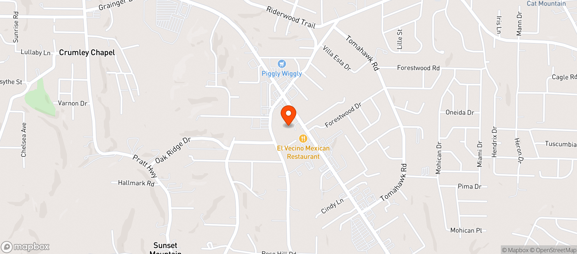 Map showing Mr Spirits