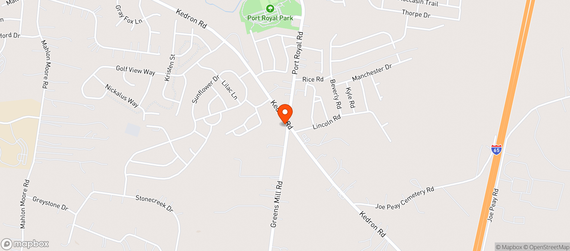 Map showing Spring Hill Market