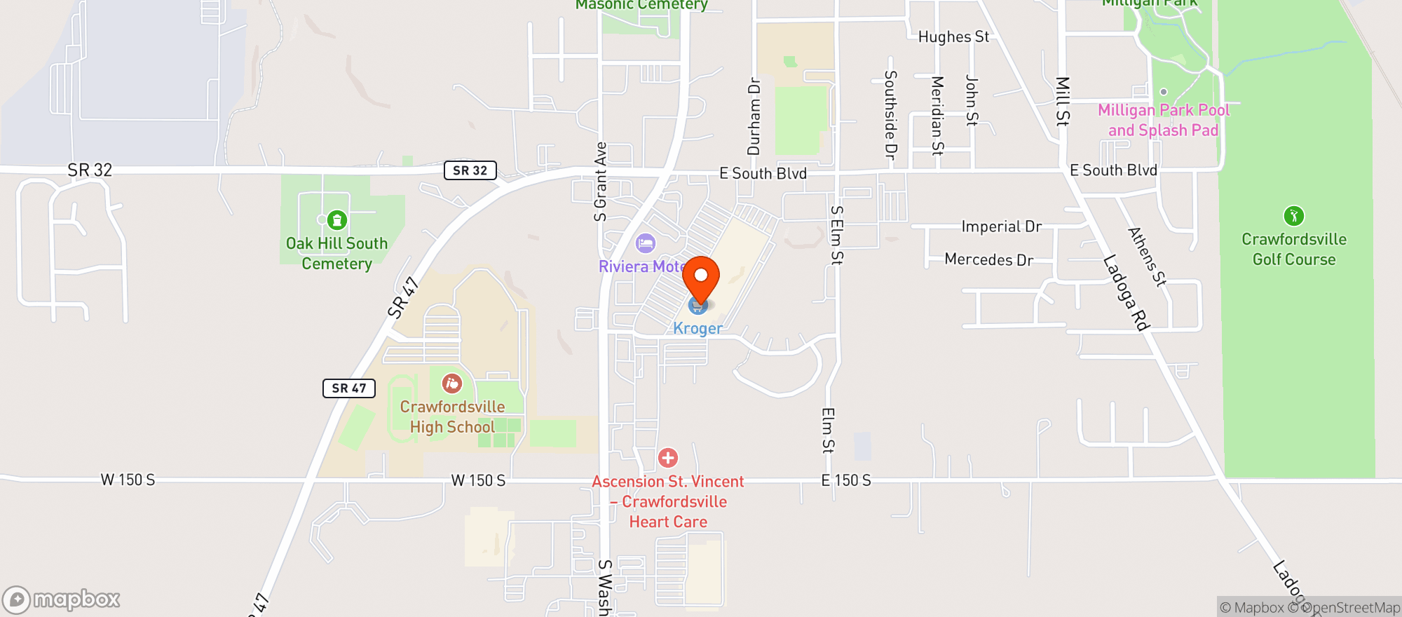 Map showing Kroger
