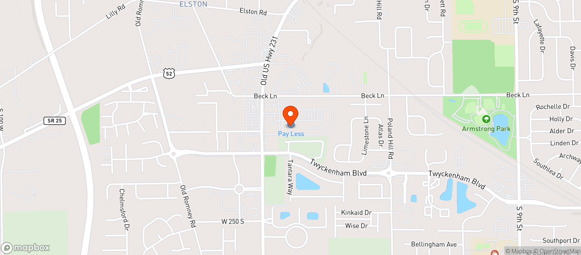 Map showing Payless Super Market #822