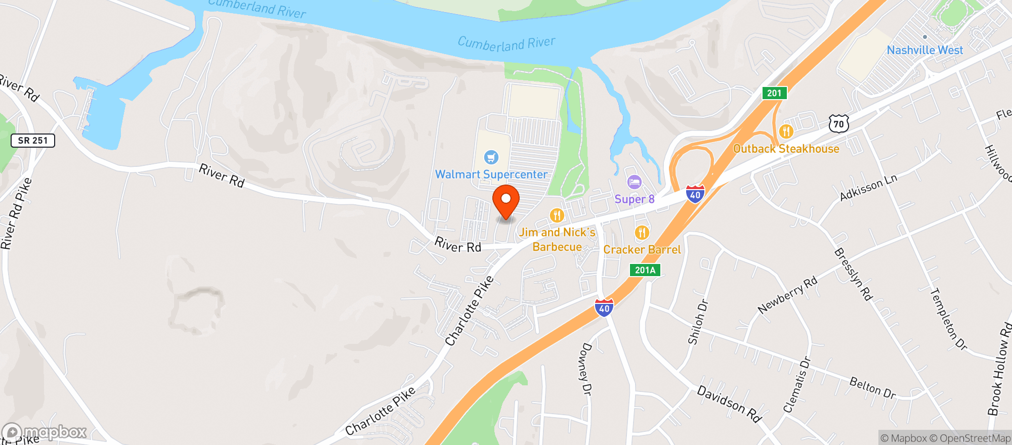 Map showing River Road Liquors