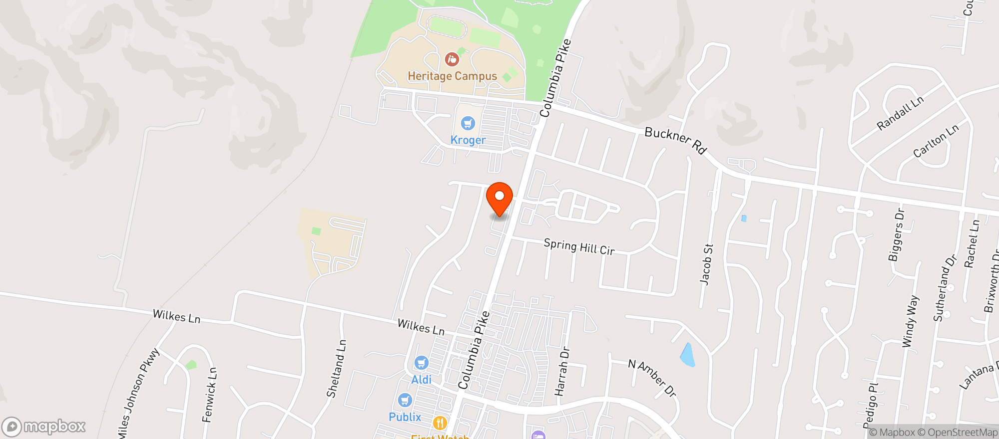 Map showing Spring Hill Wine and Spirits