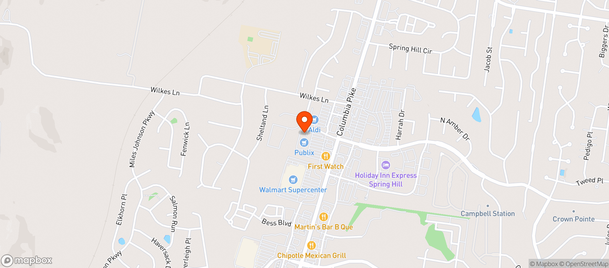 Map showing Publix