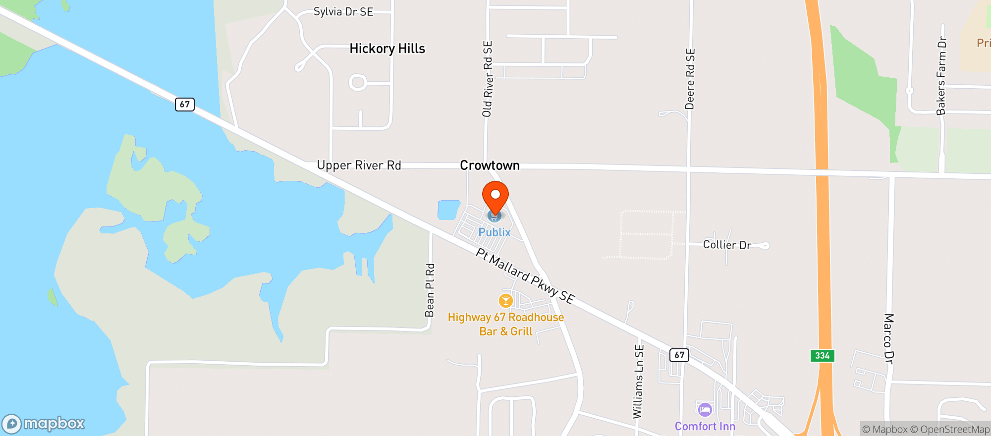 Map showing Publix