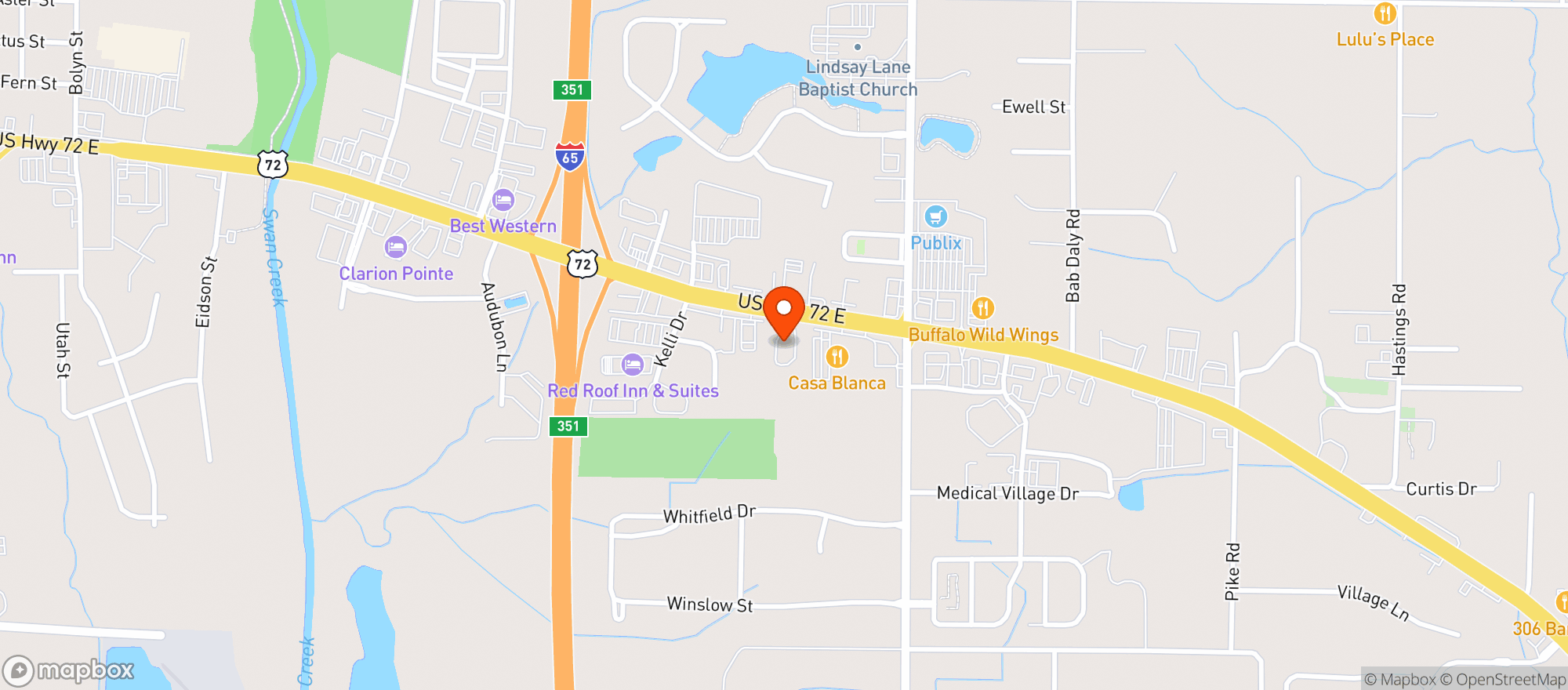 Map showing Texas Roadhouse