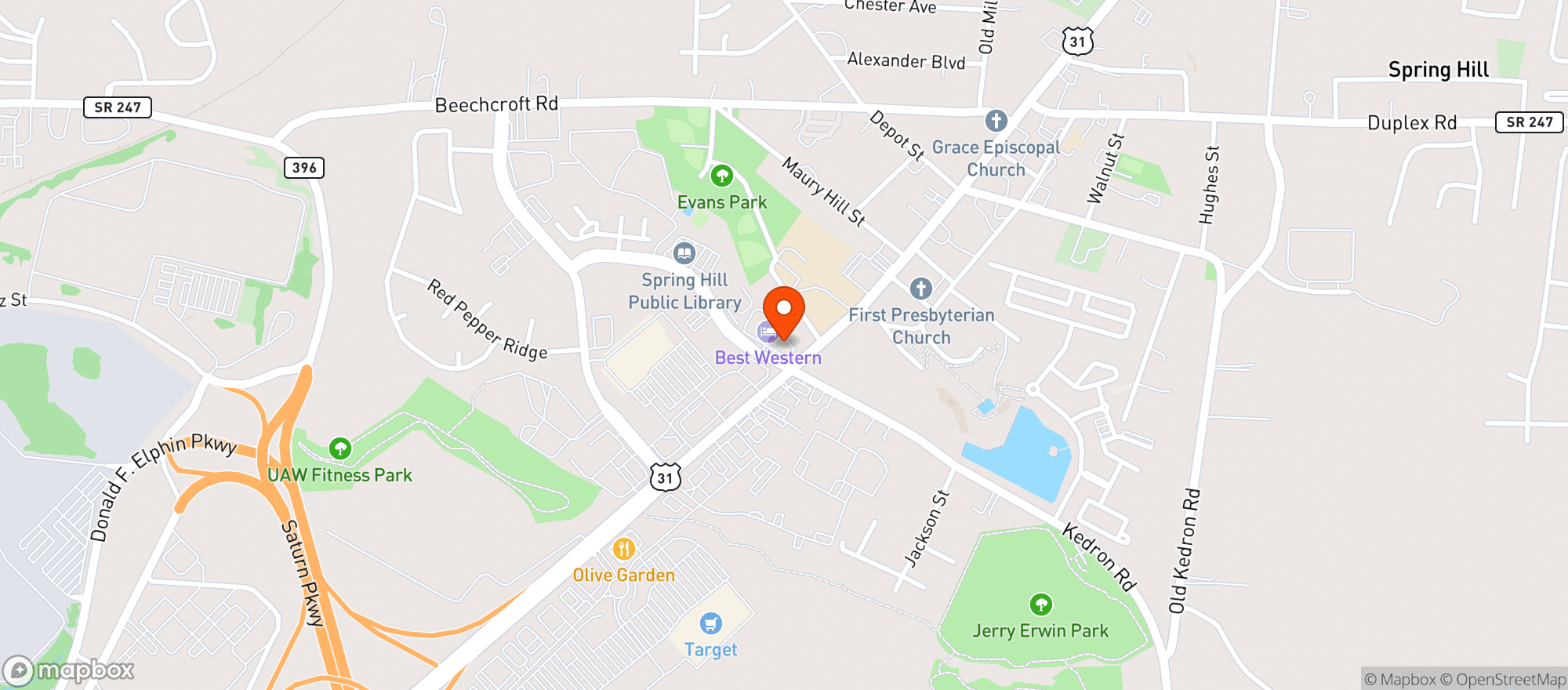 Map showing Frankie's Pizza & Grill