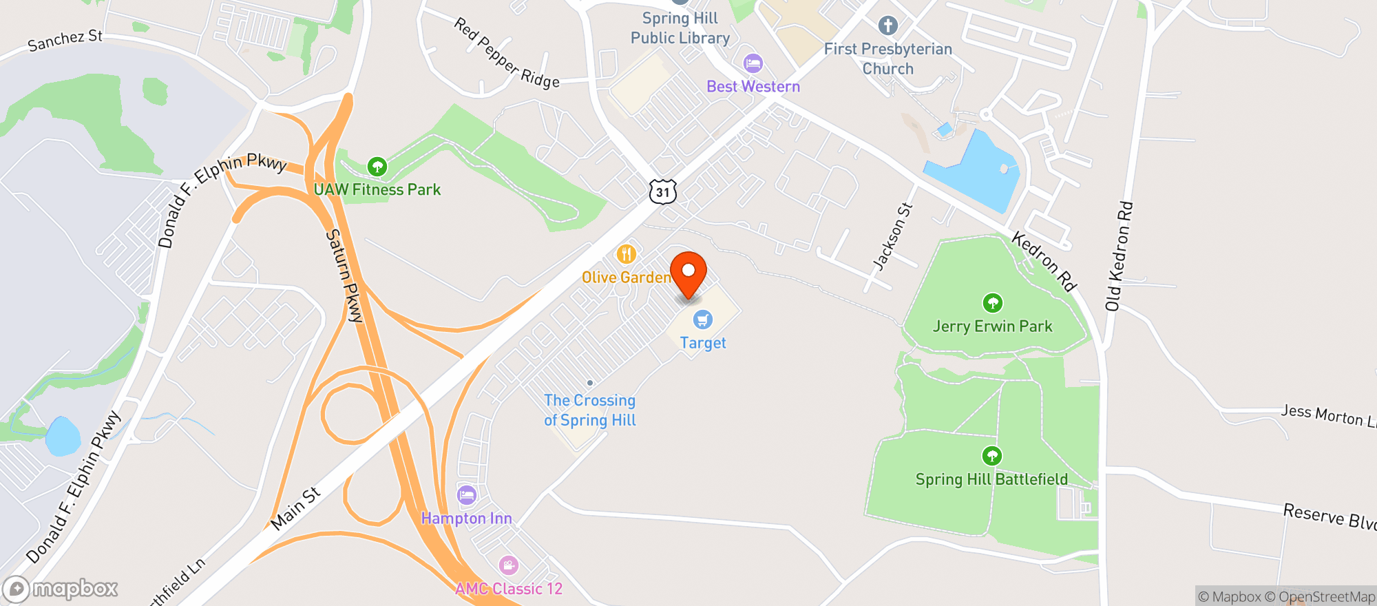 Map showing Amigos Mexican Grill