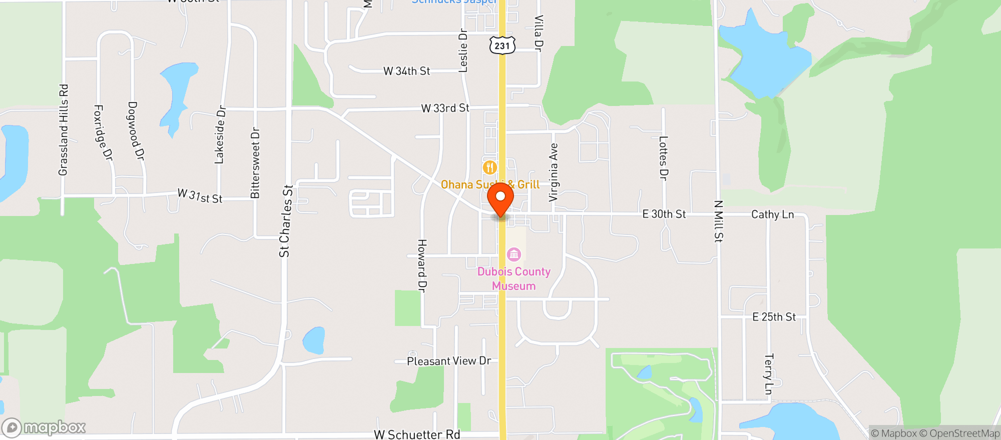 Map showing Holiday Liquors