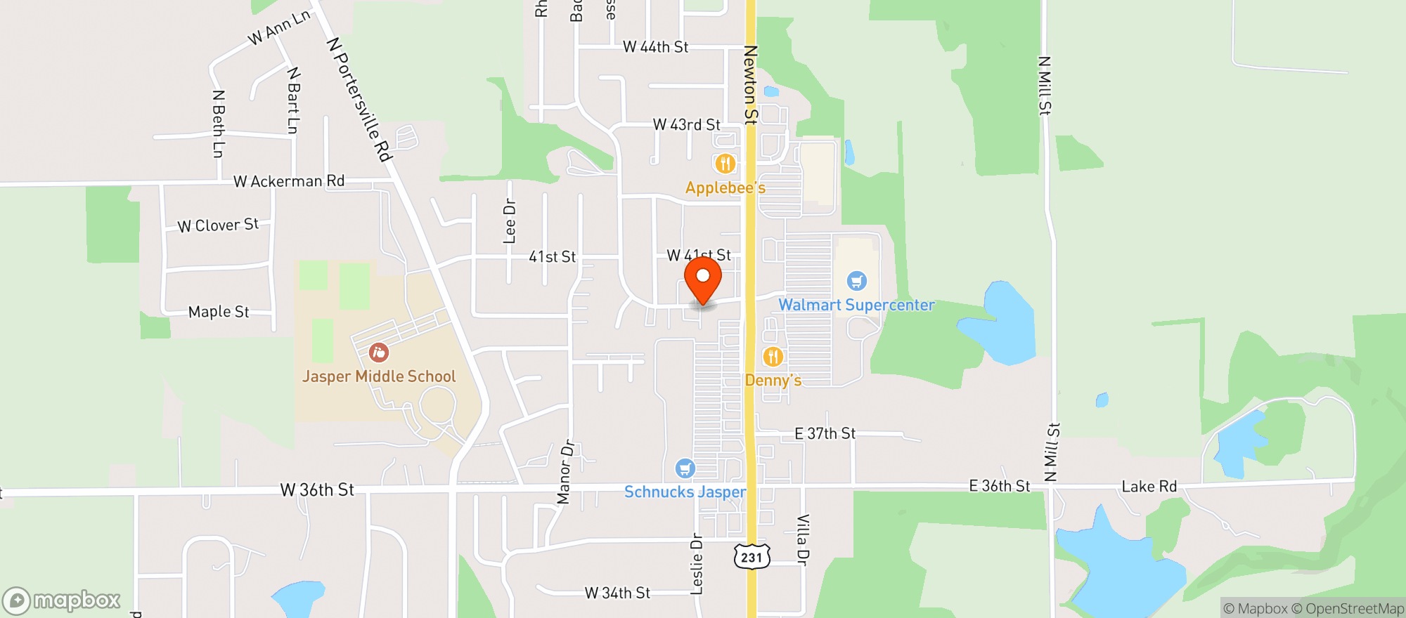 Map showing 812 Smoke Shop - Jasper - Baden Strasse