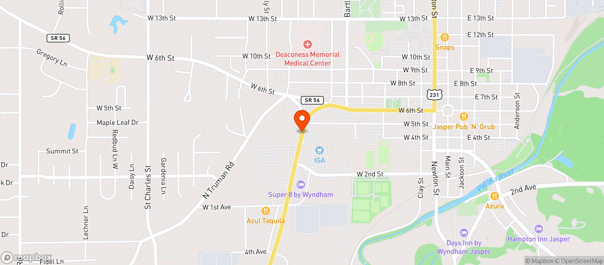 Map showing Holiday Liquors