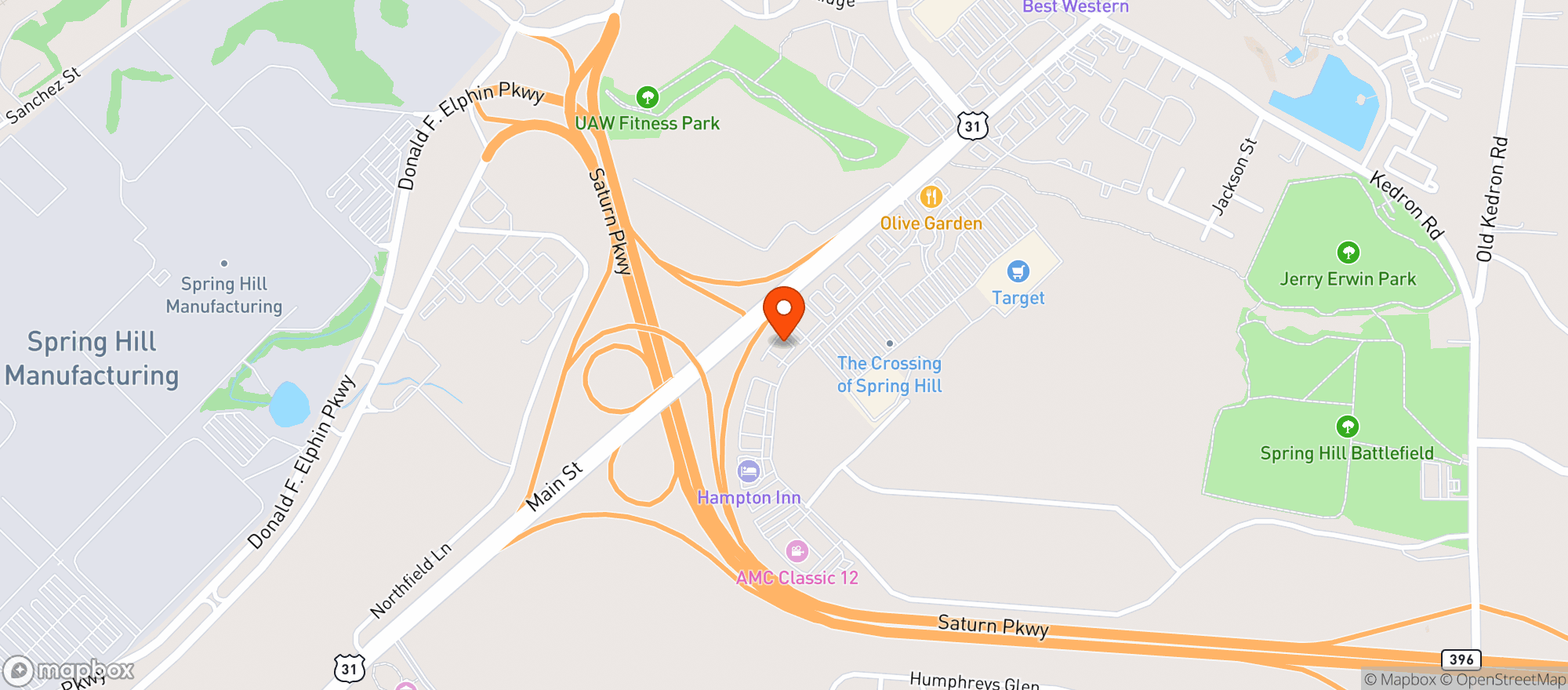 Map showing Parkway Wine & Spirits