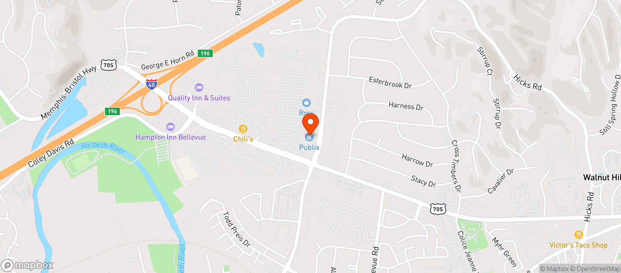Map showing Publix