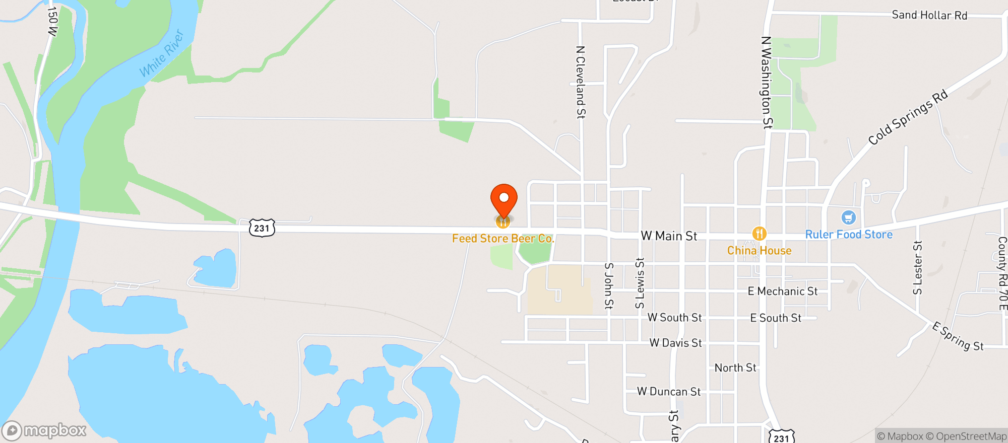 Map showing Feed Store Beer Co
