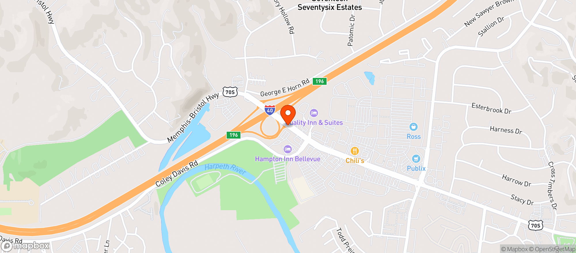 Map showing Jonathans Grille