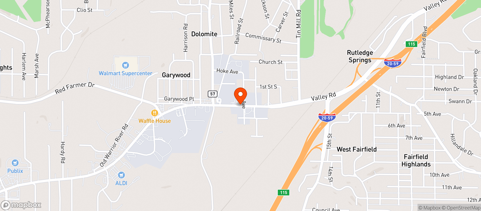 Map showing Royal Cloudz Smoke Shop - Hueytown