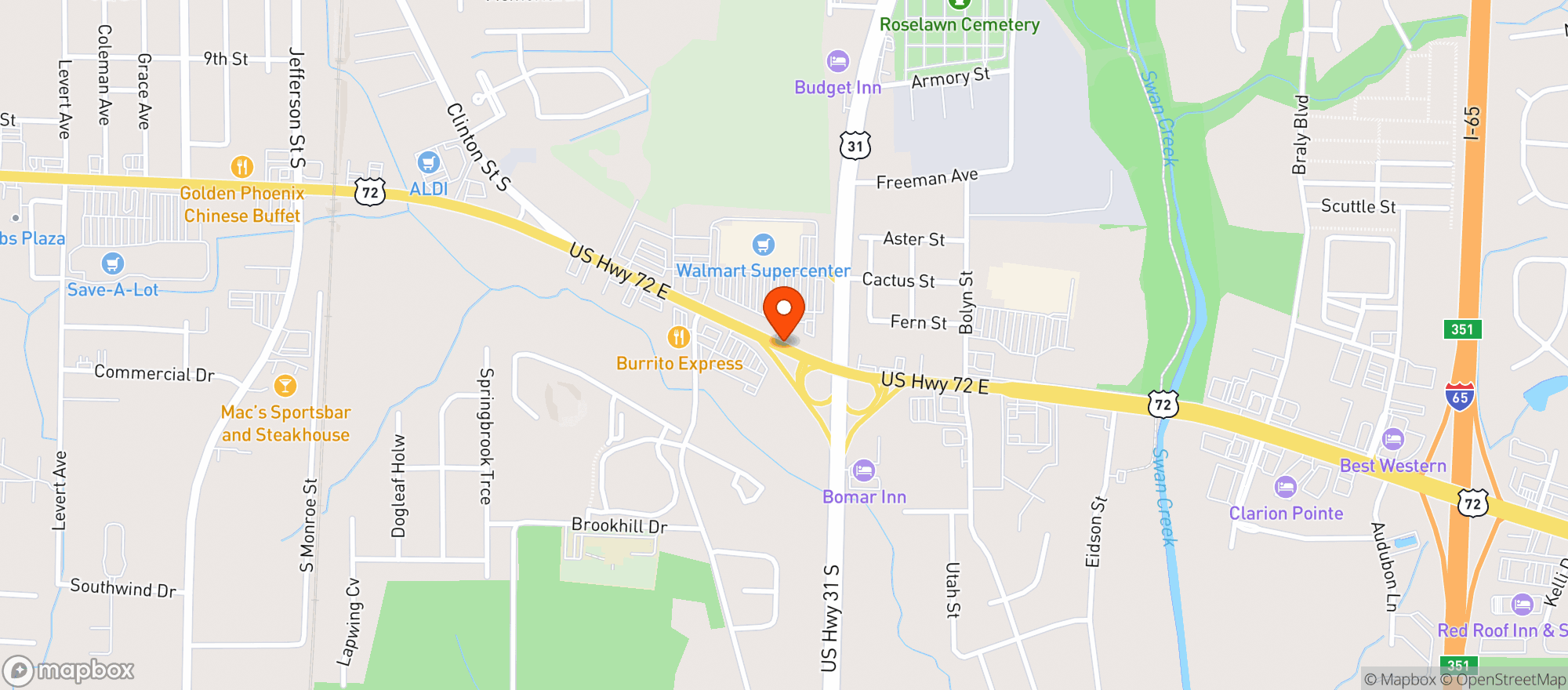 Map showing Walmart Supercenter