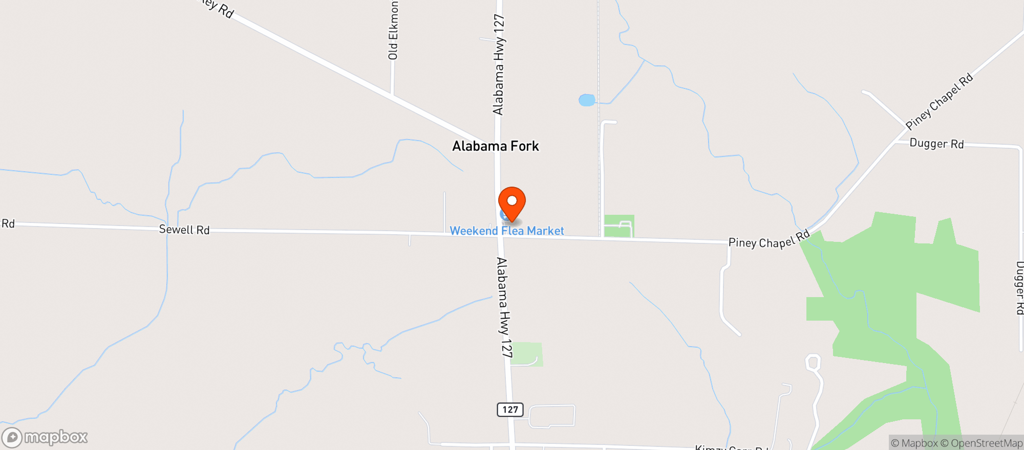 Map showing Uncle Bud S