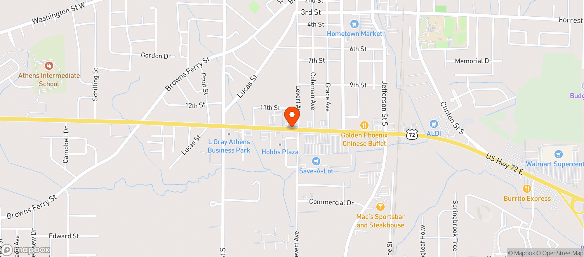 Map showing Athens Express Liquor