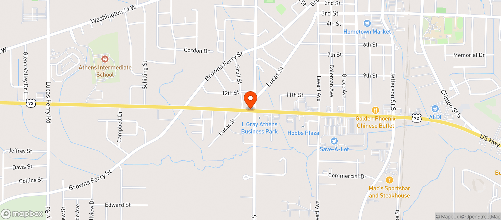 Map showing J Mart