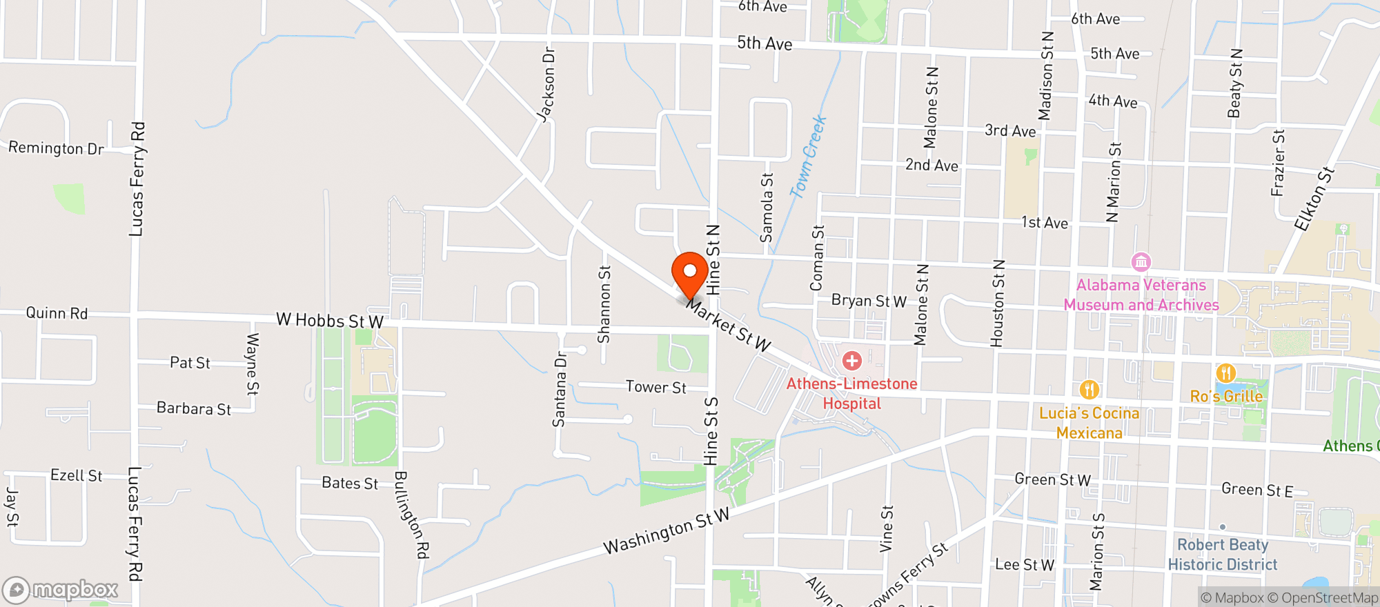 Map showing Jiffy Food Store