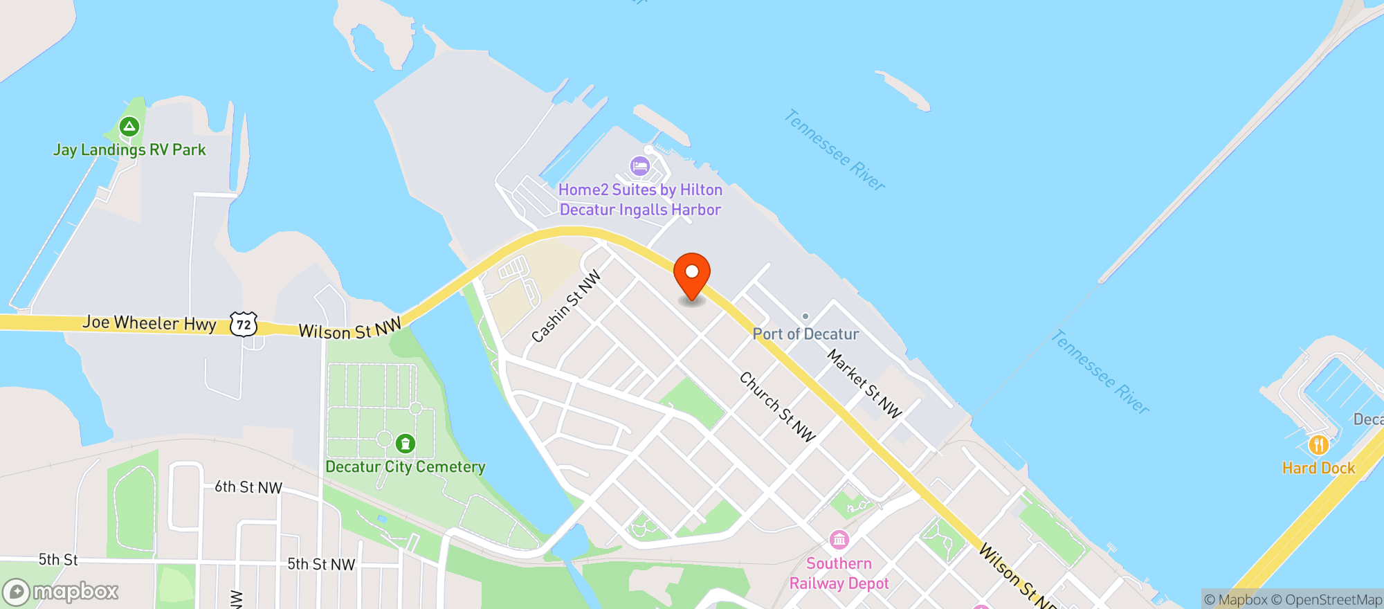 Map showing Wavaho Food Mart